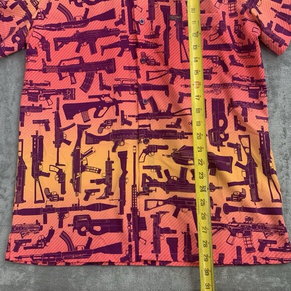 RETRO RIFLE Shirt Mens Large The Arsenal Hawaiian Short Sleeve Button Up Casual - Picture 2 of 8